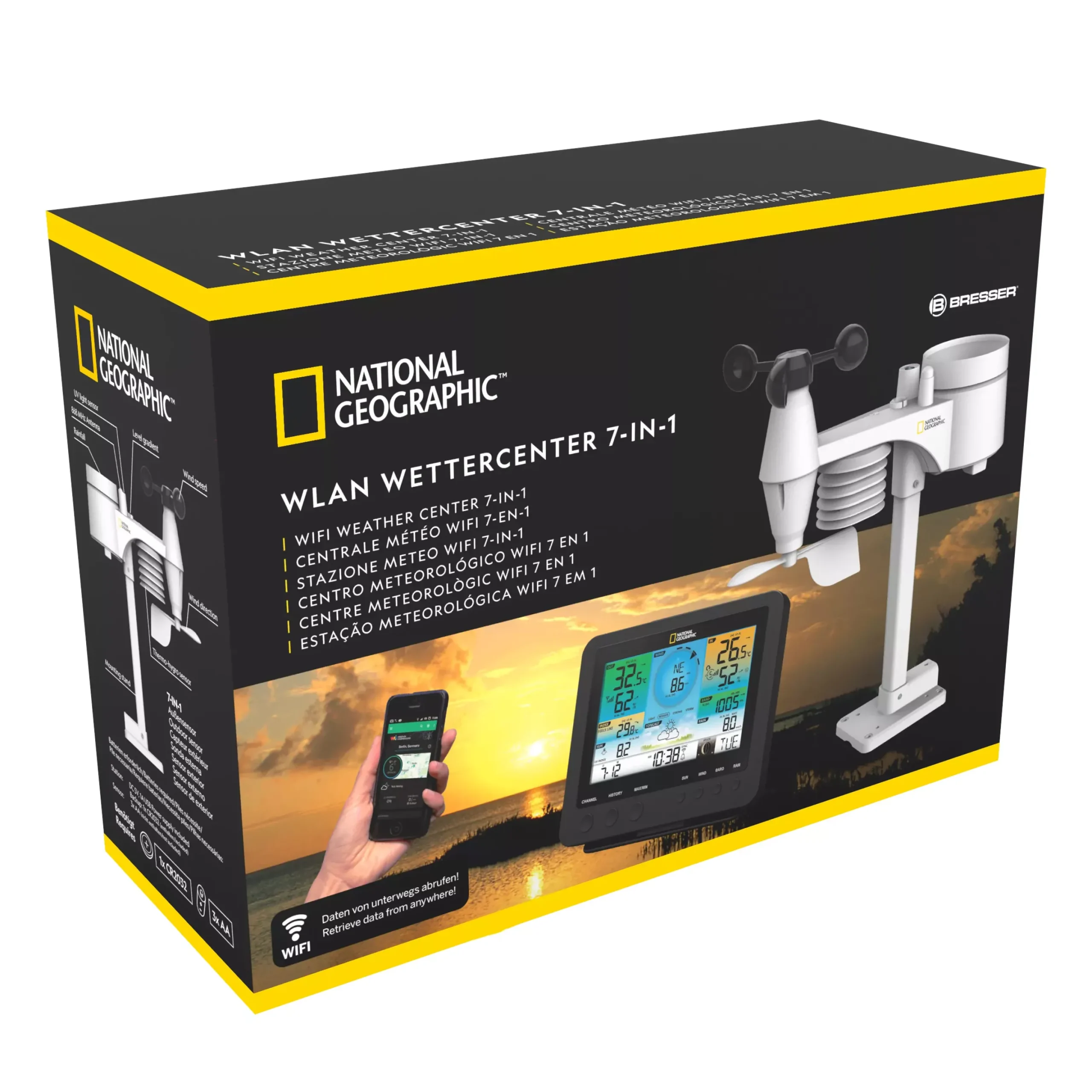 NATIONAL GEOGRAPHIC WLAN-Farbwetterstation mit 7-in-1-Profi-Sensor>Bresser Best Sale
